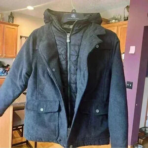 Trendy HAWK & Co Casual/Holiday/ Winter Coat/Jacket with hoodie! So cute!